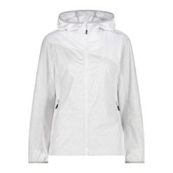Kurtka przeciwdeszczowa z kapturem damska z nadrukiem CMP. Białe kurtki sportowe damskie CMP, l, bez wzorów, z kapturem, trekkingowe. Za 382.50 zł.