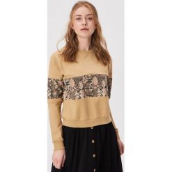 Bluza z wężowym panelem - Beżowy. Bluzy damskie marki Sinsay. Za 39.99 zł.
