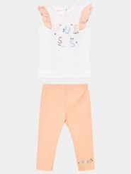 Guess Komplet t-shirt i legginsy A4GG03 K6YW4 Pomarańczowy Regular Fit. Brązowe legginsy dla dziewczynek Guess, z aplikacjami, z bawełny. Za 89.99 zł.