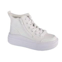 Buty sportowe do chodzenia dziewczęce, Hyperlift. Białe buty sportowe dziewczęce Skechers, bez wzorów, bez zapięcia, trekkingowe. Za 199.99 zł.