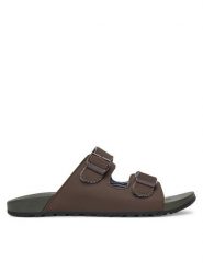 Skechers Klapki Pelem-Rolento 66042/CHOC Brązowy. Brązowe klapki męskie Skechers, ze skóry. Za 169.99 zł.