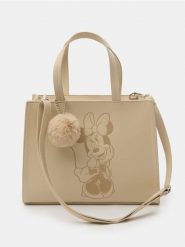 Torebka z imitacji skóry Minnie Mouse - beżowy. Brązowe torebki do ręki damskie Sinsay, bez wzorów, ze skóry, bez dodatków. Za 49.99 zł.