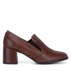 Półbuty Lasocki. Brązowe półbuty damskie Lasocki, bez wzorów, bez obcasa, na obcasie, bez zapięcia. Za 206.99 zł.