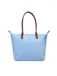Tommy Hilfiger Torebka Popette Tote AW0AW17711 Błękitny. Niebieskie torebki do ręki damskie Tommy Hilfiger, bez wzorów, z materiału, bez dodatków. Za 409.99 zł.