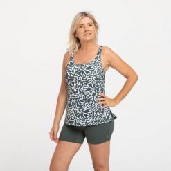 Strój jednoczęściowy pływacki damski Nabaiji Heva Ondu tankini i szorty. Szorty sportowe damskie NABAIJI, xl, bez wzorów, sportowe, na fitness i siłownię. Za 129.99 zł.