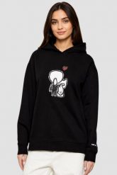 KARL LAGERFELD Czarna damska bluza z nadrukiem Ikon Valentine, Rozmiar S. Czarne bluzy damskie KARL LAGERFELD, s, bez wzorów, bez kaptura. W wyprzedaży za 459.99 zł.
