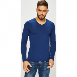Tommy Hilfiger - Longsleeve. Niebieskie bluzki z długim rękawem męskie Tommy Hilfiger, z bawełny, polo. Za 159.90 zł.