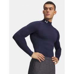 Męska Koszulka Termoaktywna UA. Niebieskie bluzy męskie Under Armour, m, bez wzorów, bez kołnierzyka, bez ramiączek, do biegania. Za 149.99 zł.
