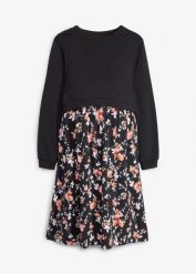 Sukienka 2 w 1 ciążowa i do karmienia piersią, z bluzą (komplet 2-cz.). Czarne bluzy damskie bonprix, bez wzorów, bez kaptura. Za 149.99 zł.