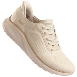 Buty sportowe damskie Skechers Bobs Squad Chaos SLIP-INS. Brązowe obuwie sportowe damskie Skechers, bez wzorów. Za 339.00 zł.