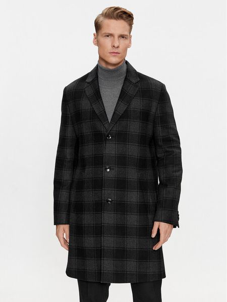 Boss Płaszcz wełniany H-Hyde-C-224 50502270 Czarny Regular Fit. Czarne płaszcze męskie Boss, na zimę, m, bez wzorów, z wełny, bez kaptura. Za 2,189.00 zł.