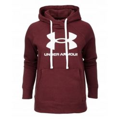Bluza Z Kapturem Damska Polar Rival. Czerwone bluzy damskie Under Armour, bez wzorów, z polaru, z kapturem. Za 294.99 zł.