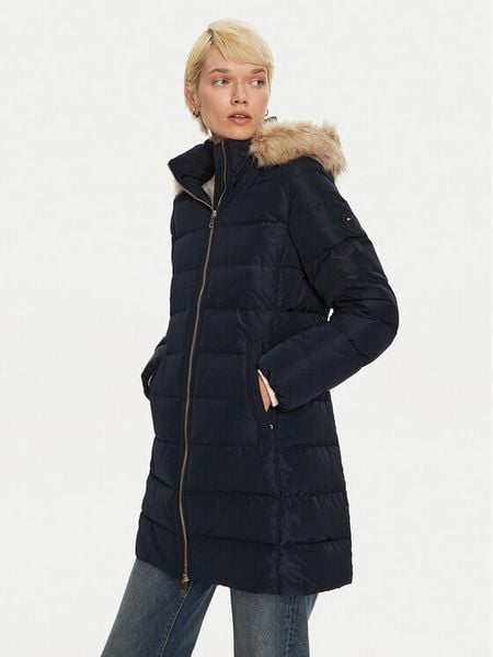 Tommy Hilfiger Kurtka puchowa Heritage WW0WW43234 Granatowy Regular Fit. Niebieskie kurtki damskie Tommy Hilfiger, xs, bez wzorów, z puchu, bez kaptura. Za 759.99 zł.