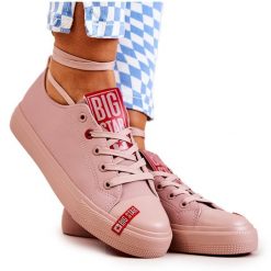 Buty Sportowe Big Star JJ274167 Różowe. Czerwone obuwie sportowe damskie bez wzorów, z gumy, tenisowe. Za 205.59 zł.