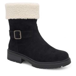Botki Clara Barson. Czarne botki damskie Clara Barson, bez obcasa, na płaskiej podeszwie, bez zapięcia. Za 169.99 zł.