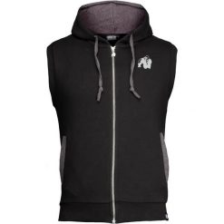 Bluza z kapturem i zamkiem błyskawicznym Gorilla Wear Springfield. Czarne bluzy męskie GORILLA WEAR, l, bez wzorów, z materiału, z kapturem. Za 242.75 zł.
