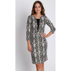 Czarno-biała sukienka z rękawem 3/4 BIALCON. Białe sukienki damskie marki BIALCON, eleganckie. W wyprzedaży za 156.00 zł.