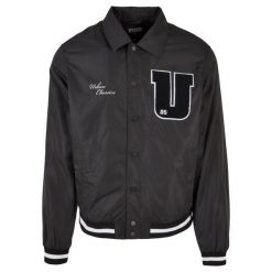 Kurtka Urban Classics Sports College. Czarne kurtki sportowe męskie Urban Classics, l, z aplikacjami, z materiału. Za 299.90 zł.