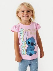 NAME IT T-Shirt Folly Stitch 13240690 Różowy Regular Fit. Czerwone t-shirty i topy dla dziewczynek Name it, bez wzorów, z bawełny, bez ramiączek. Za 49.99 zł.