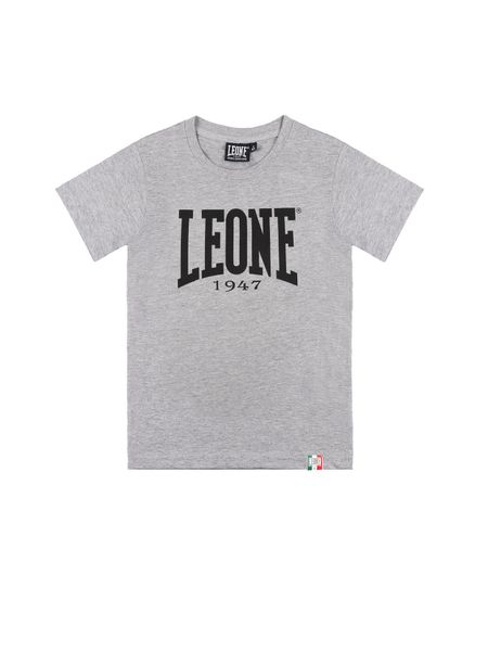 Leone 1947 Basic Kurzarm-T-Shirt z dużym logo dla Kinder. Szare t-shirty dla chłopców LEONE 1947 APPAREL, bez wzorów, z bawełny, bez ramiączek. Za 96.83 zł.