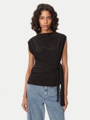 French Connection Bluzka Zion 769C5 Czarny Slim Fit. Czarne bluzki damskie French Connection, xs, bez wzorów, z syntetyku, bez kołnierzyka, bez ramiączek. Za 315.99 zł.