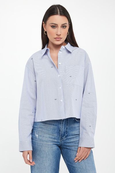Koszula damska w paski Basima JOOP! JEANS. Koszule damskie JOOP! Jeans, xxs, bez wzorów, z jeansu, bez kołnierzyka, bez ramiączek. W wyprzedaży za 463.20 zł.