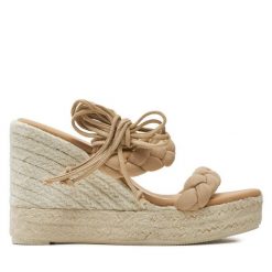 Espadryle Manebi. Brązowe klapki damskie Manebi, bez wzorów, bez obcasa, bez zapięcia. Za 529.99 zł.