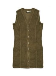 Vero Moda Sukienka codzienna Eden 10333959 Zielony Regular Fit. Zielone sukienki damskie Vero Moda, na co dzień, l, bez wzorów, z bawełny, bez kołnierzyka, bez ramiączek, proste. Za 169.99 zł.