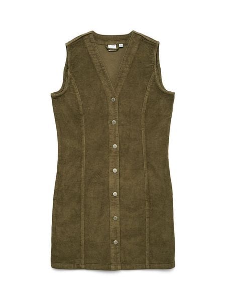 Vero Moda Sukienka codzienna Eden 10333959 Zielony Regular Fit. Zielone sukienki damskie Vero Moda, na co dzień, l, bez wzorów, z bawełny, bez kołnierzyka, bez ramiączek, proste. Za 119.99 zł.