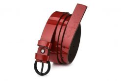 Beltimore skórzany damski pasek czarny 2,5 cm czerwony A63 : Kolory - czerwony, Rozmiar pasków - r.80-95 cm. Czarne paski damskie bez wzorów, klasyczne. Za 47.90 zł.