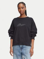 BOSS Bluza Ever 50571478 Czarny Regular Fit. Czarne bluzy damskie Boss, xl, bez wzorów, z bawełny, bez kaptura. Za 679.99 zł.