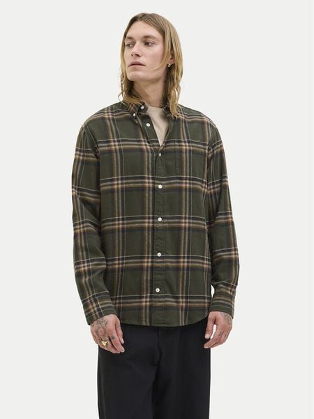 Jack & Jones Koszula Classic Flannel 12278406 Zielony Regular Fit. Zielone koszule męskie Jack & Jones, m, bez wzorów, z bawełny, bez kołnierzyka, bez ramiączek. Za 129.99 zł.