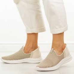 Beżowe sportowe buty damskie Vinceza 13653. Brązowe obuwie sportowe damskie VINCEZA, bez wzorów, z dresówki, trekkingowe. Za 139.00 zł.