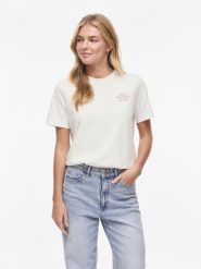 Vila Koszulka - VISybilla Cherry Kobiety Bawełna biały, XL. Białe t-shirty damskie Vila, xl, bez wzorów, z bawełny, eleganckie, bez kołnierzyka. Za 79.95 zł.