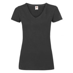 Koszulka Z Dekoltem W Szpic Dla Kobiet. Czarne koszulki sportowe damskie Fruit of the Loom, xl, bez wzorów, sportowe, bez kołnierzyka. Za 33.99 zł.