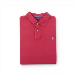 Second life - Koszulka polo męska z krótkim rękawem czerwona - Stan bardzo dobry. Czerwone koszulki polo męskie Ralph Lauren, m, bez wzorów, eleganckie, bez ramiączek. Za 127.76 zł.