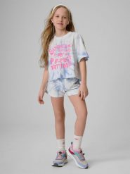 4F Spodenki dresowe dziewczęce - niebieskie 158 (12-13 lat). Niebieskie spodenki dla dziewczynek 4f, bez wzorów, z bawełny. Za 69.99 zł.