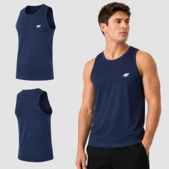 KOSZULKA MĘSKA 4F T-SHIRT NA RAMIĄCZKA BEZ RĘKAWÓW M307 XL SS26. Szare koszulki sportowe męskie 4f, m, bez wzorów, z bawełny, bez kołnierzyka, bez ramiączek, na fitness i siłownię. Za 34.06 zł.