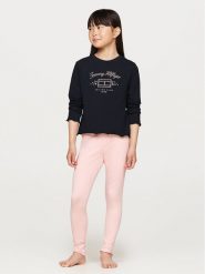 Tommy Hilfiger Komplet bluzka i legginsy Ls Pj Legging Set UG0UG00763 Granatowy Regular Fit. Niebieskie legginsy dla dziewczynek Tommy Hilfiger, bez wzorów, z bawełny. Za 129.99 zł.
