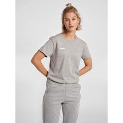 Koszulka sportowa z krótkim rękawem damska Hummel hmlGO cotton. Szare koszulki sportowe damskie Hummel, s, bez wzorów, bez kołnierzyka, bez ramiączek, do piłki nożnej. Za 59.00 zł.