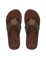 Barbour Japonki MBS0007OL52 Zielony ciemny. Zielone klapki męskie Barbour, z syntetyku. Za 159.99 zł.