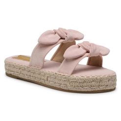Espadryle DeeZee. Czerwone klapki damskie DeeZee, bez wzorów, bez obcasa. Za 39.99 zł.