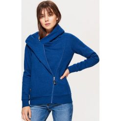 Rozpinana bluza z asymetrycznym zamkiem - Granatowy. Niebieskie bluzy damskie Cropp. Za 79.99 zł.