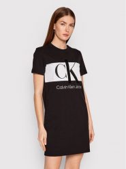 Calvin Klein Jeans Sukienka codzienna J20J218862 Czarny Regular Fit. Czarne sukienki damskie Calvin Klein Jeans, na co dzień, s, bez wzorów, z bawełny, bez kołnierzyka, bez ramiączek, proste. Za 209.99 zł.