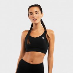 Stanik sportowy Fitness Damski Pacemaker- Wysokie wsparcie. Czarne obuwie sportowe damskie SIROKO, bez wzorów, z nylonu, na fitness i siłownię. Za 105.00 zł.