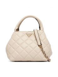 Guess Torebka Juliet Mini HWQG24 56710 Kremowy. Białe torebki do ręki damskie Guess, z aplikacjami, ze skóry, bez dodatków. Za 544.99 zł.