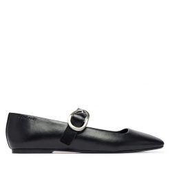 Baleriny Calvin Klein. Czarne baleriny damskie Calvin Klein, bez wzorów, bez obcasa. Za 489.99 zł.