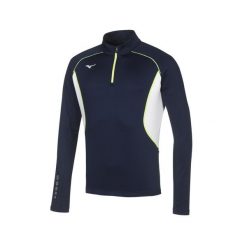 Bluza premium Mizuno JPN warmer. Niebieskie bluzy męskie Mizuno, bez wzorów, bez kaptura. W wyprzedaży za 229.00 zł.