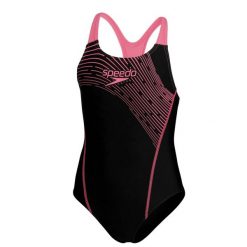 Dziewczęcy jednoczęściowy kostium kąpielowy Speedo Eco Medley Logo Medalist. Czarne stroje kąpielowe dla dziewczynek Speedo, bez wzorów, z elastanu. Za 322.99 zł.