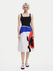 Desigual Sukienka codzienna Ondas 25SWVK41 Kolorowy Regular Fit. Sukienki damskie Desigual, na co dzień, m, bez wzorów, z bawełny, bez kołnierzyka, bez ramiączek, proste. Za 249.99 zł.